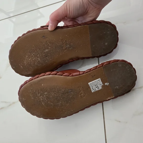 Chloe Brown Leather Sandals with Silver Buckle - Picture 4 of 6